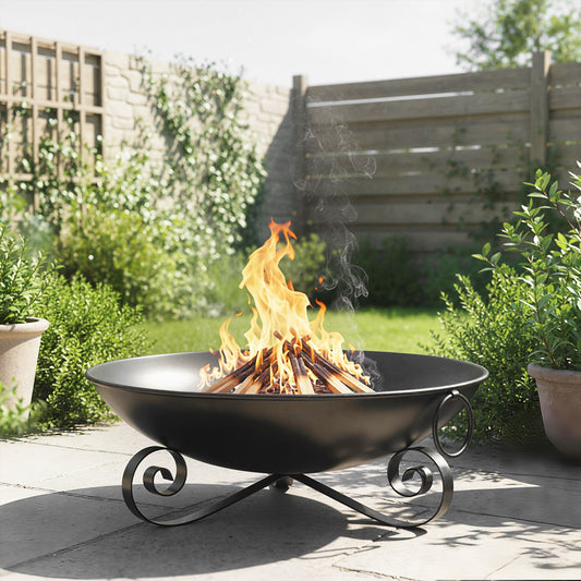 24 Inch Heavy-Duty Metal Fire Pit Bowl Outdoor Wood-Burning Firepit with Handles Fire Pits Options at Gallery Canada