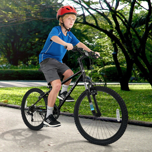 24 Inch Kids Mountain Bike, For Ages 8+ Years, Black Kids Bike Black at Gallery Canada
