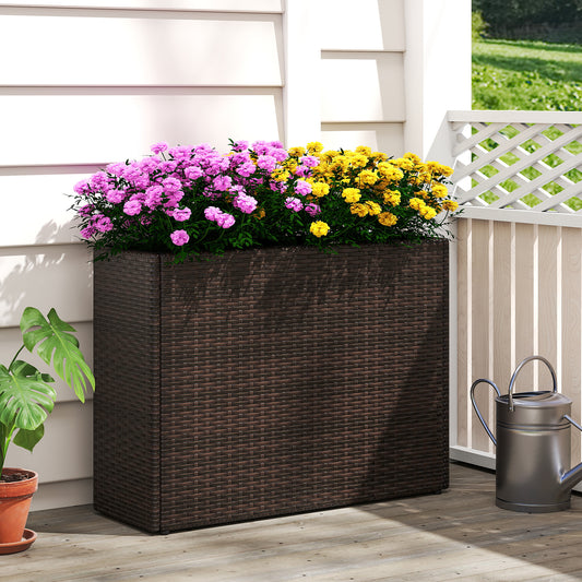 24 Inch Raised Garden Bed, All-Weather PE Rattan Wicker Flowerpot With Liner Raised Garden Beds Options at Gallery Canada