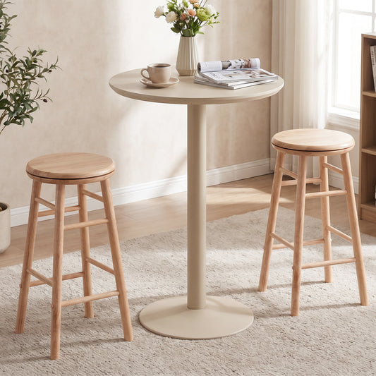24" Swivel Bar Stools Set of 2, Natural Bar Stools Natural at Gallery Canada
