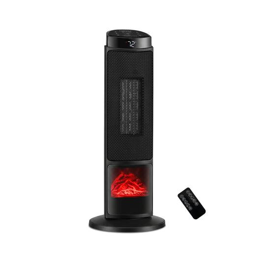 24 Inch 1500W PTC Ceramic Tower Heater, Black Space Heaters Black at Gallery Canada
