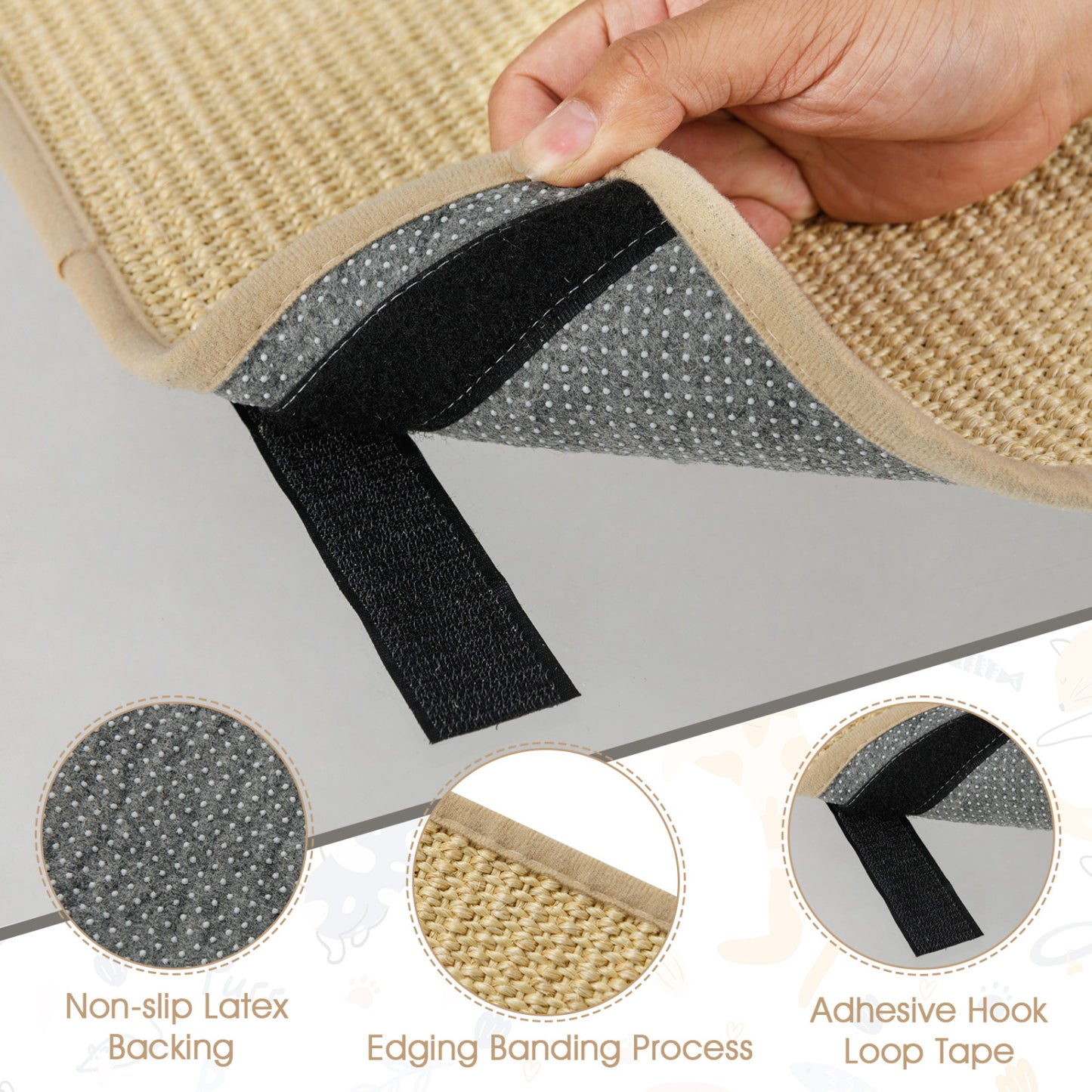 24 x 16 Inch Cat Scratcher Mat Set, 6-Piece Cat Trees Condos & Scratchers at Gallery Canada