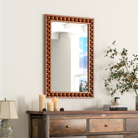 24 x 36 Inches Rustic Wall Mirror, Solid Wood Frame, Brown Wall Mirrors Brown at Gallery Canada