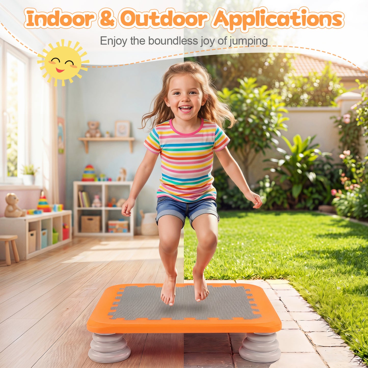 25.5 Inch Kids Mini Trampoline, Orange