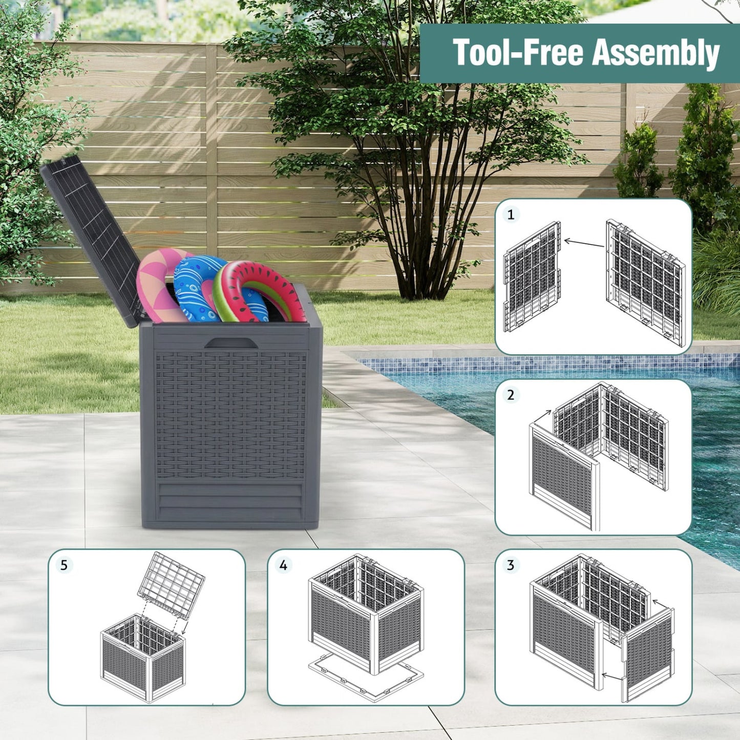 25 Gallon Outdoor Storage Box, Gray Sheds & Outdoor Storage at Gallery Canada
