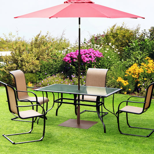 25 Inch Square Patio Umbrella Base 42 LBS Weighted, Brown Outdoor Umbrella Bases Brown at Gallery Canada