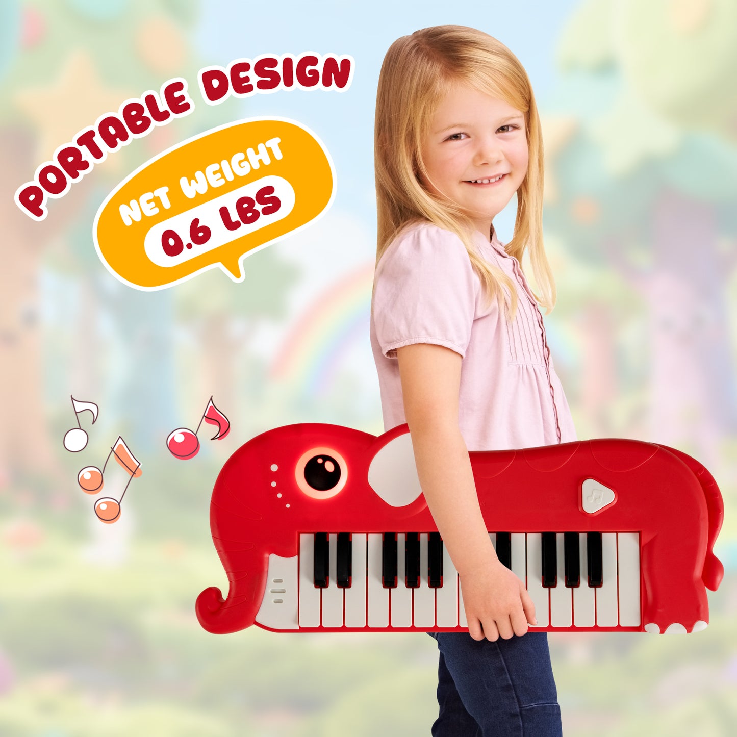 25-Key Kids Piano Keyboard, Elephant Shape, Red Pianos & Keyboards at Gallery Canada