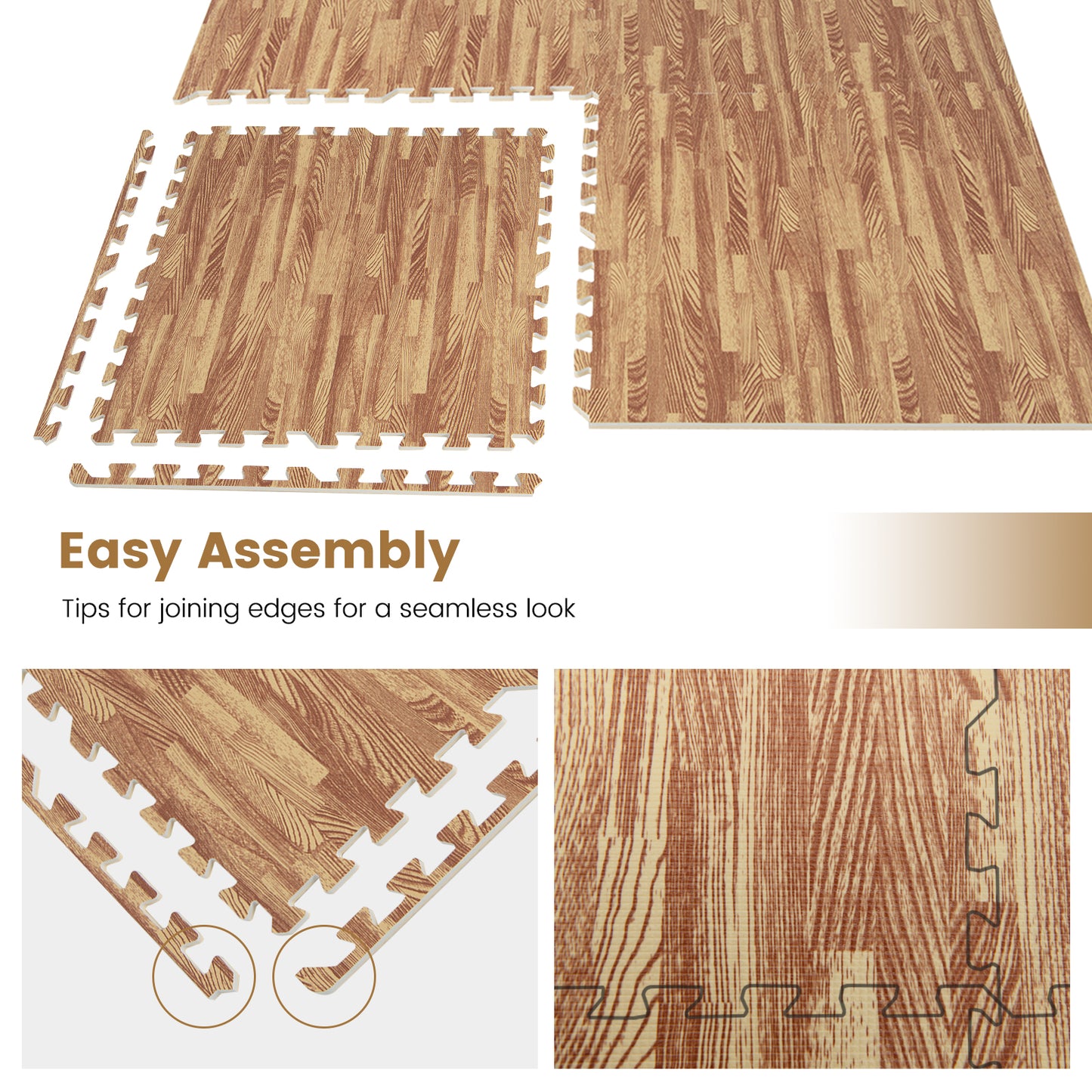 25 Tiles Wood Grain Foam Floor Mats, Natural Decorative Fencing & Flooring at Gallery Canada