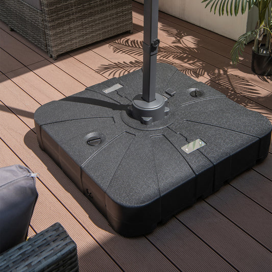 260 Lbs Offset Patio Umbrella Base With Wheels, Sand Water Filled, Black Outdoor Umbrella Bases Black at Gallery Canada