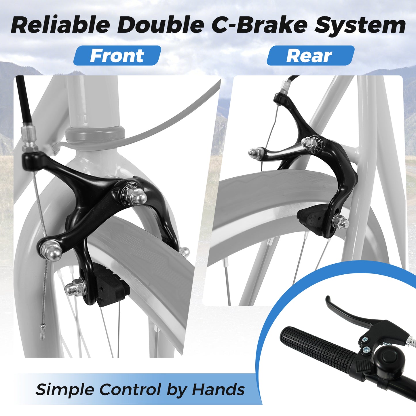 26 Inch Mountain Bike Adjustable with 6-Speed and All-terrain Rubber Wheels, Gray Kids Bike at Gallery Canada