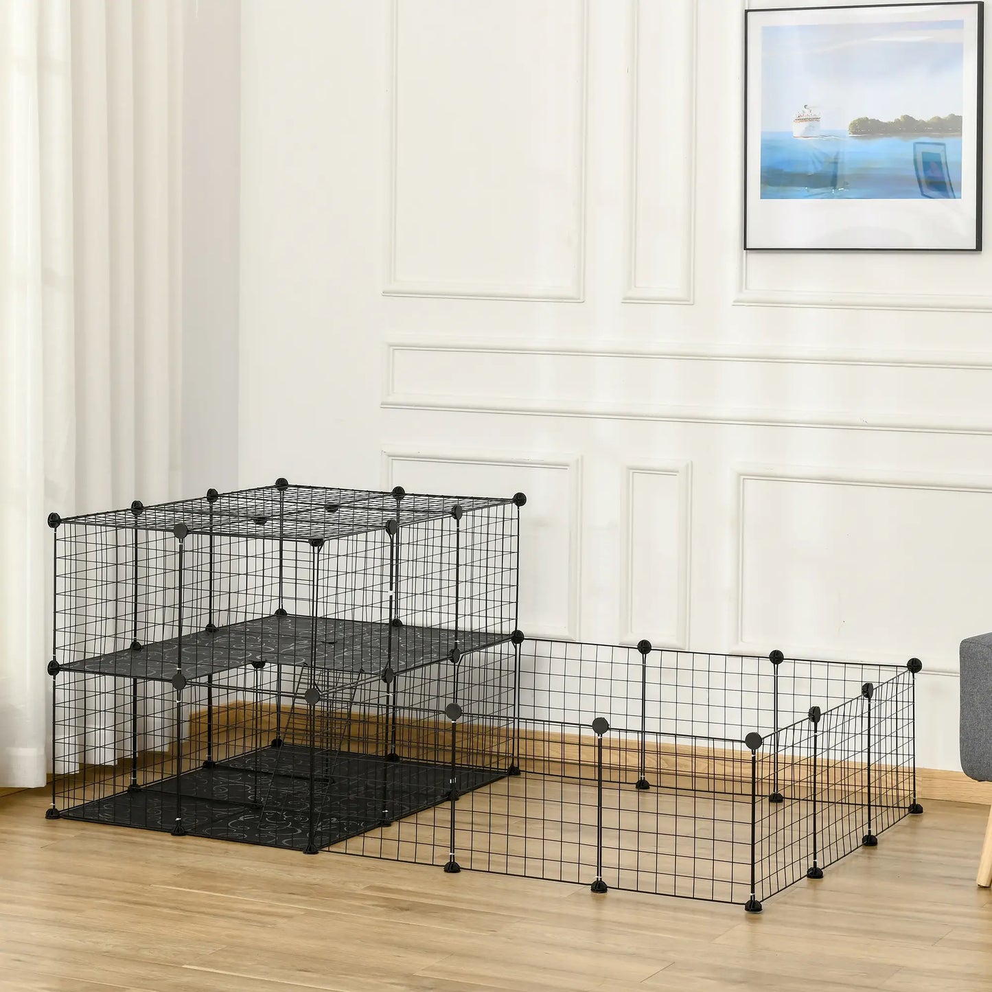 Small Animal Cage with Door, Guinea Pig Playpen, 68.9" x 41.3" x 27.6" Houses & Habitats at Gallery Canada