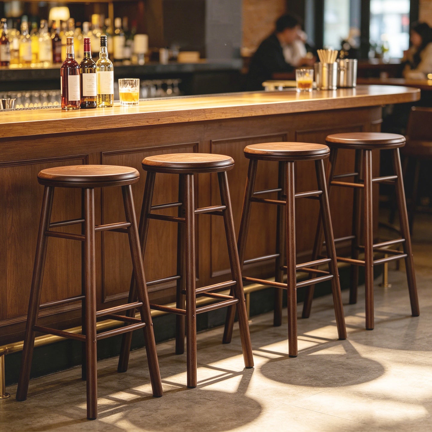 29" Swivel Bar Stools Set of 2, Walnut Bar Stools at Gallery Canada