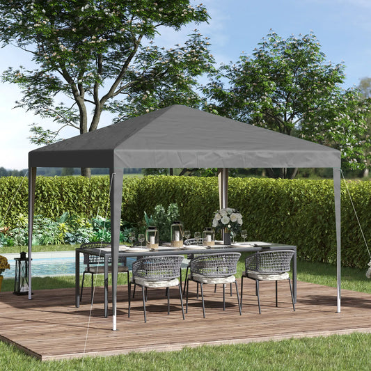 10 x 10ft Folding Pop Up Tent, Outdoor Gazebo Canopy, Grey Pop Up Canopies Grey at Gallery Canada