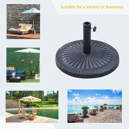 31 lbs Market Umbrella Base Holder 19" Decorative Resin Round Parasol Stand for Patio, Outdoor, Backyard, Bronze at Gallery Canada