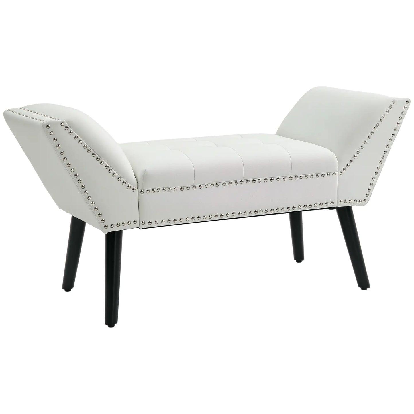 Modern Upholstered Bench, End of Bed Bench for Bedroom, Hallway Bench with Arms and Nailhead Trim Storage Ottomans & Benches at Gallery Canada