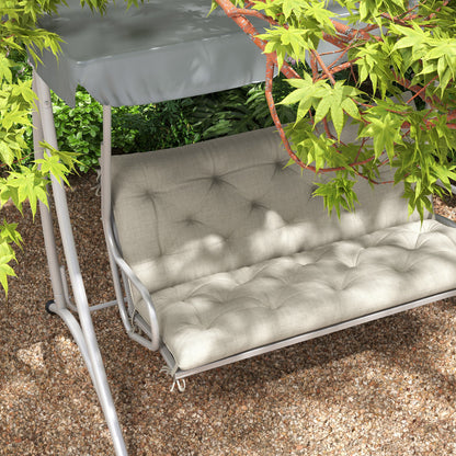 2 Seater Garden Bench Cushions With Backrest for Garden Patio, Light Grey - Gallery Canada