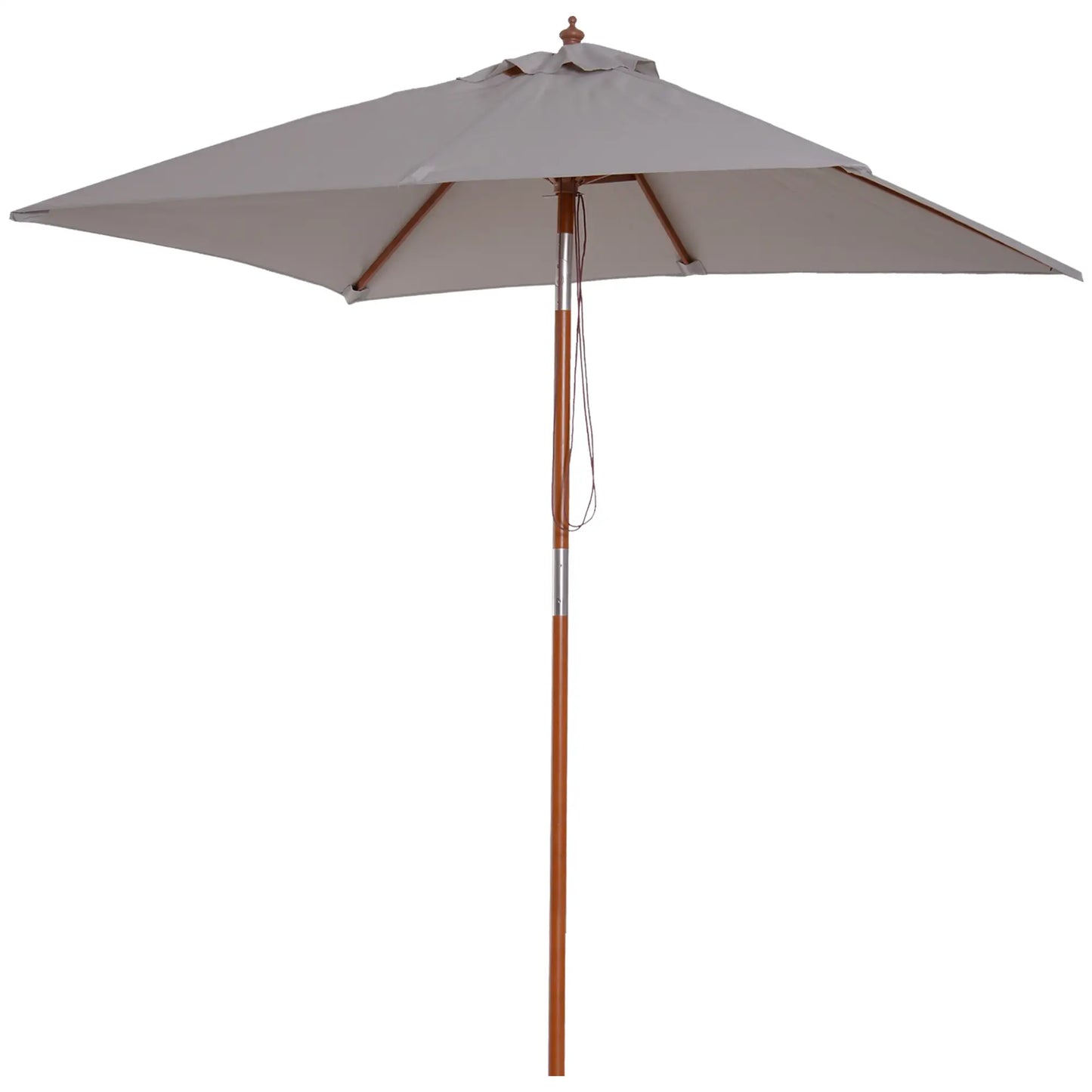6.6 x 5ft Fir Wooden Patio Umbrella, Tilt Mechanism, 6 Ribs, Grey Sun Umbrellas at Gallery Canada