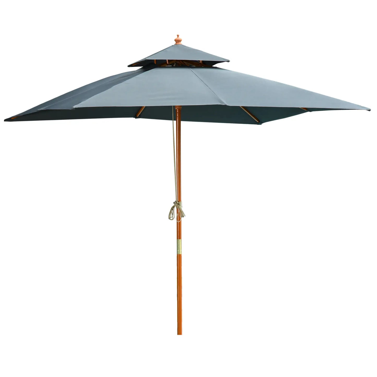 10x10ft Wood Square Patio Umbrella, Pagoda Style, Dark Grey Sun Umbrellas at Gallery Canada