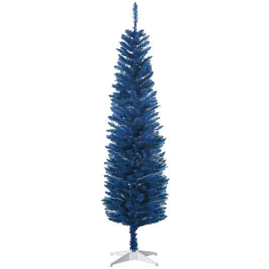 6ft Pencil Christmas Trees, Artificial Christmas Tree for Xmas Holiday Decor, Deep Blue at Gallery Canada