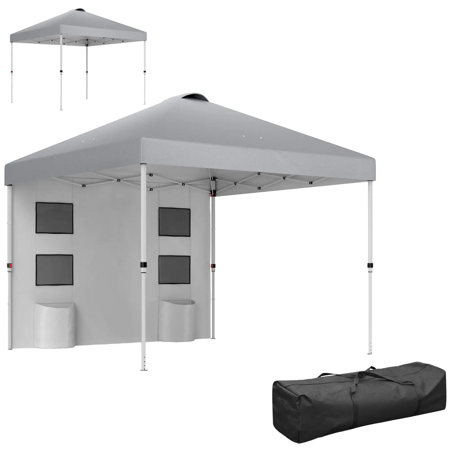 10' x 10' Pop Up Canopy Tent, Adjustable Height, Light Grey Pop Up Canopies at Gallery Canada