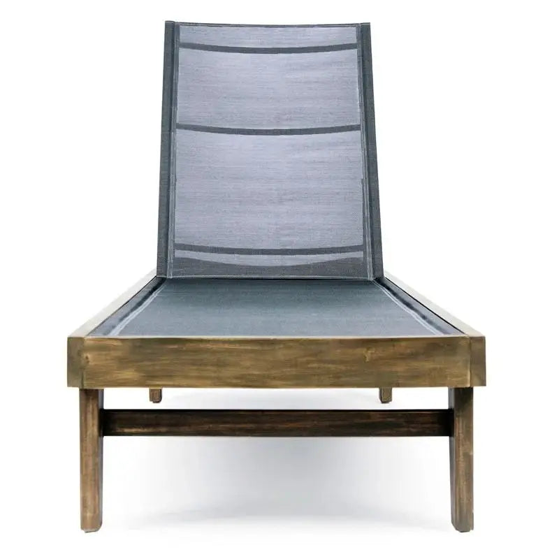 Acacia Chaise Lounge, Adjustable Backrest, Foldable Legs, 78" L x 24" W x 31.5" H, Dark Gray Lounger Chairs at Gallery Canada
