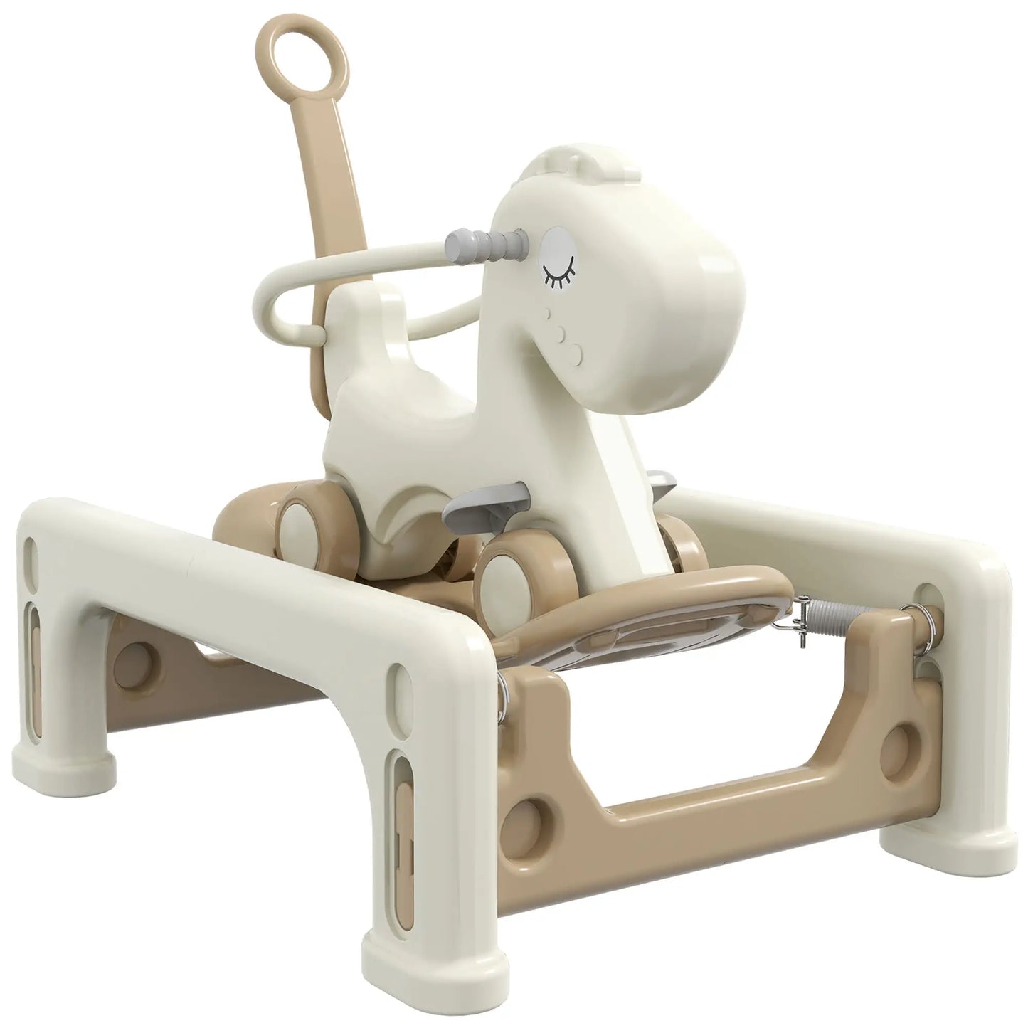 5 in 1 Rocking Horse for Toddlers, Balance Board, Push Handle, 4 Wheels Rocking Horses at Gallery Canada