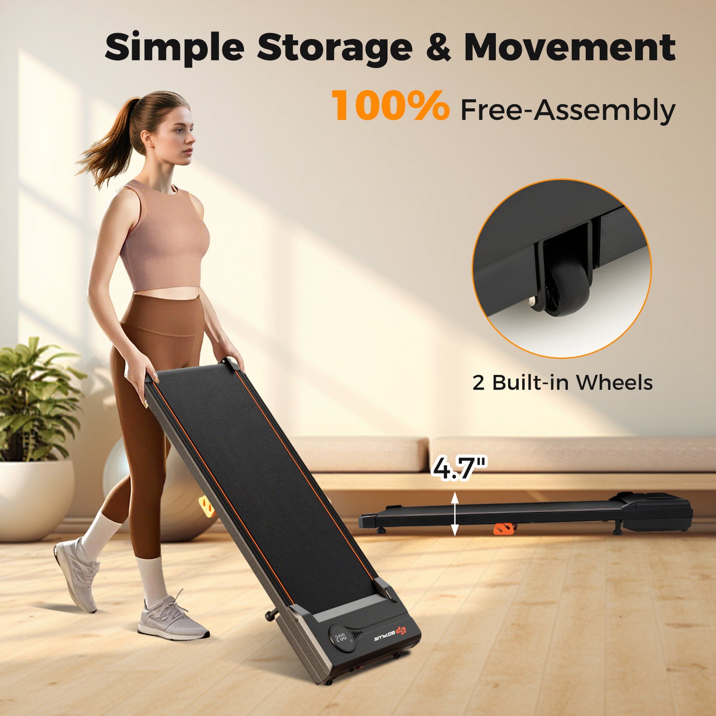 2.5HP Under Desk Treadmill with Remote Control for Home Office, Black Treadmills at Gallery Canada