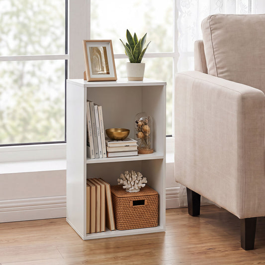Freestanding 2-Cube Bookshelf, 2 Compartments, Anti-Tipping, White Bookcases White at Gallery Canada