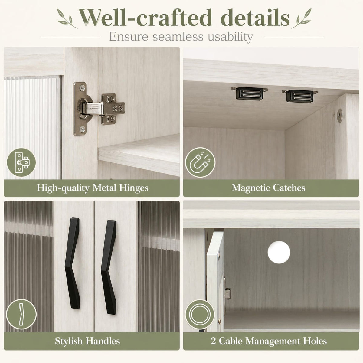 2-Door Wooden Shoe Cabinet, Removable Shelves Organizer, White Shoe Racks & Storage Benches at Gallery Canada