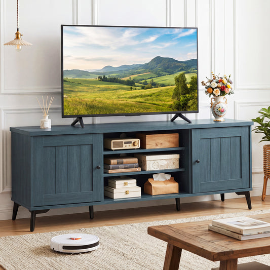 2-Door TV Stand for TVs Up to 65 Inch, Turquoise Entertainment Centers & TV Stands Turquoise at Gallery Canada