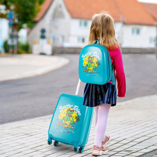 2 PCS Kid Luggage Set With Spinner Wheels, Blue Kids Luggage Blue at Gallery Canada