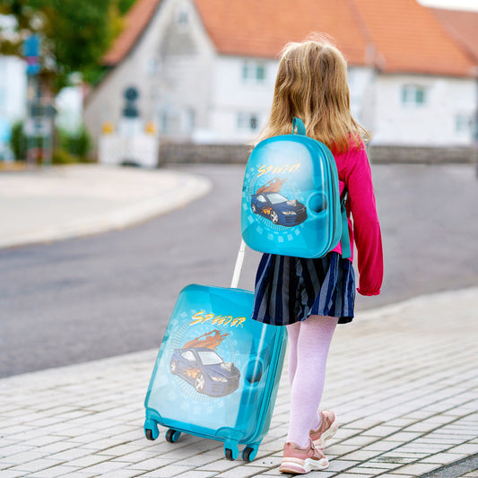 2 PCS Kid Luggage Set, Spinner Wheels, Navy Kids Luggage Navy at Gallery Canada