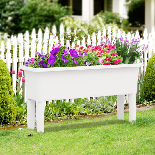 2 PCS Raised Garden Beds, Self-Watering Planter Box, White Raised Garden Beds White at Gallery Canada