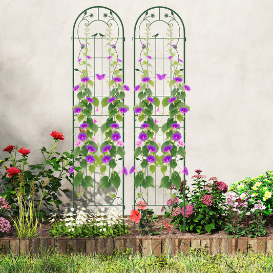 2 Pack 86.5 x 20 Inches Metal Garden Trellis, Green Decorative Fencing & Flooring Green at Gallery Canada