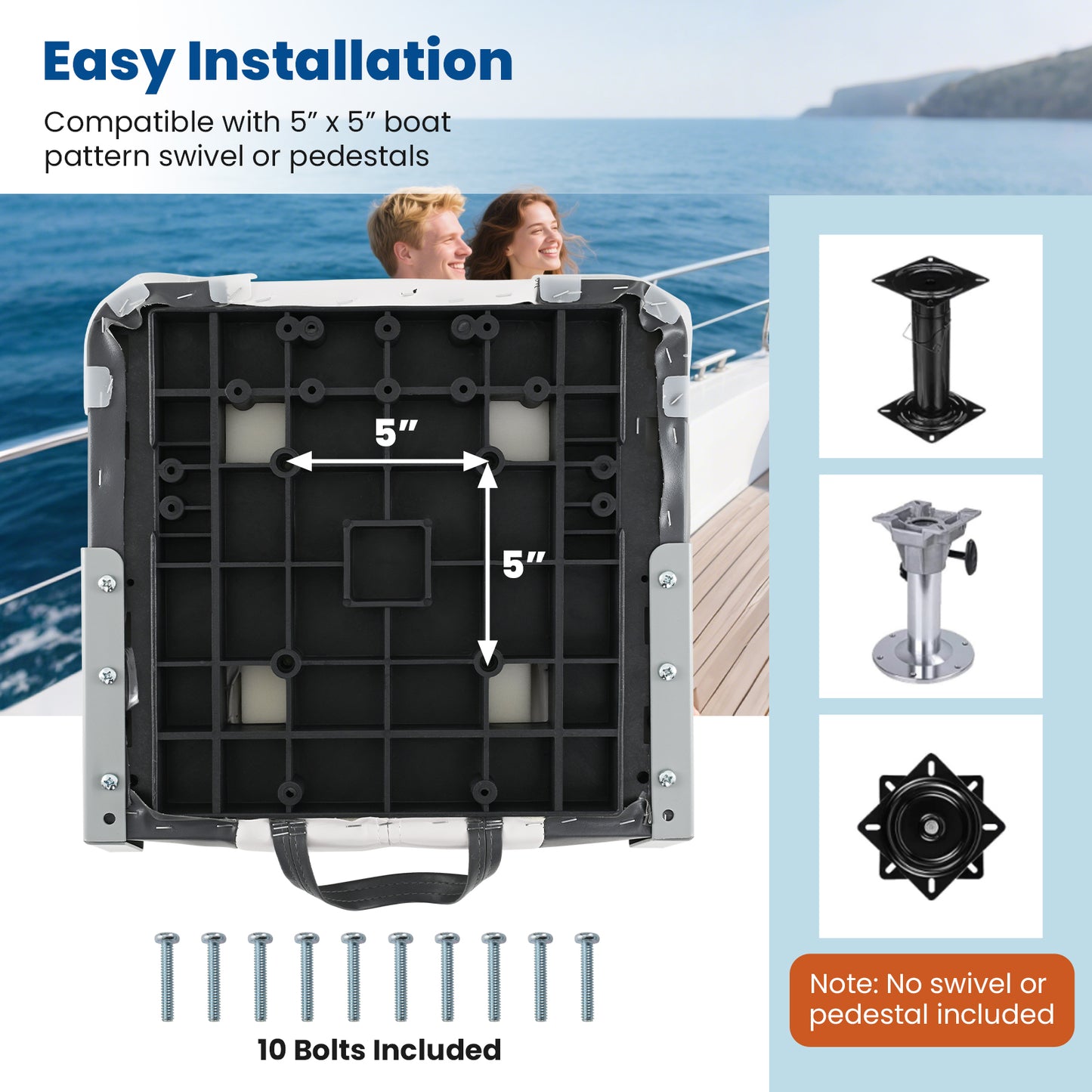 2-Pack Boat Seats with Thick Sponge Padding and Fixing Bolts, Gray Surfing at Gallery Canada