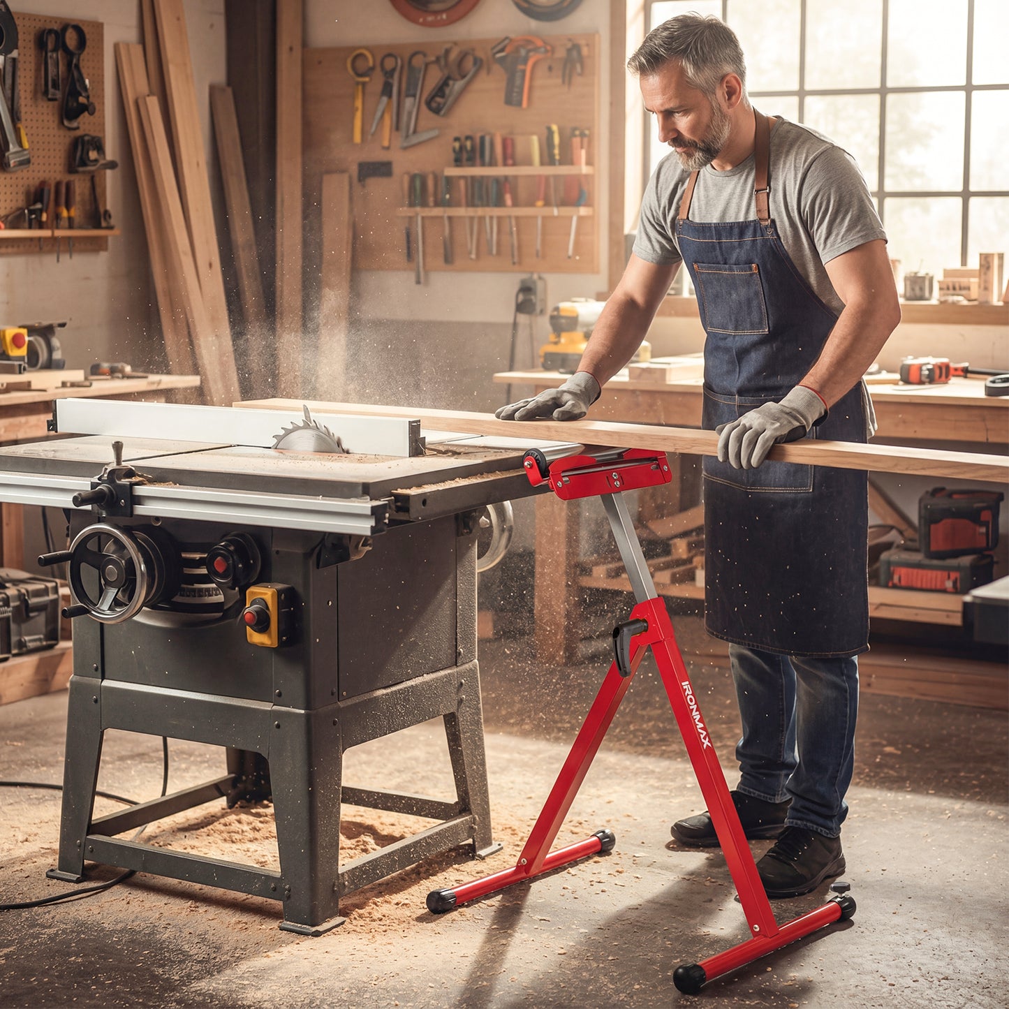 2-Pack Folding Roller Stands, Adjustable Height, Red Garages at Gallery Canada