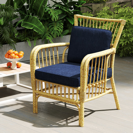 Outdoor Patio Cushion Set, 2-Pack, Removable Covers, Navy