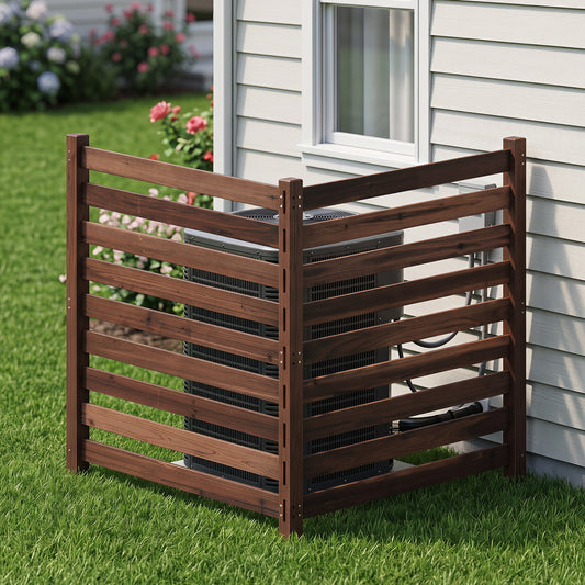 2-Panel Wood Privacy Fence with Ground Stakes, Brown Outdoor Privacy Screens Brown at Gallery Canada