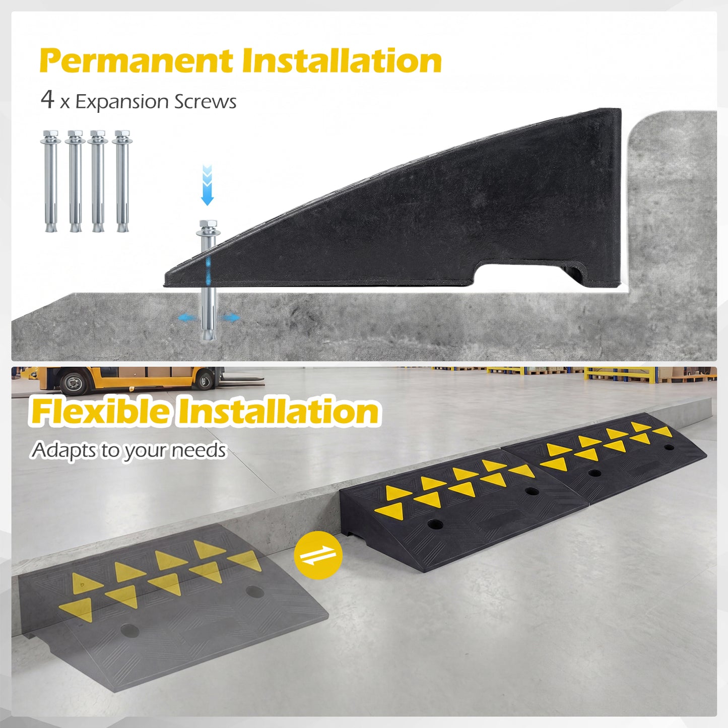 2 Driveway Threshold Ramps, 5/6 Inch Rise, Medium Trucks-S, Black Garages at Gallery Canada