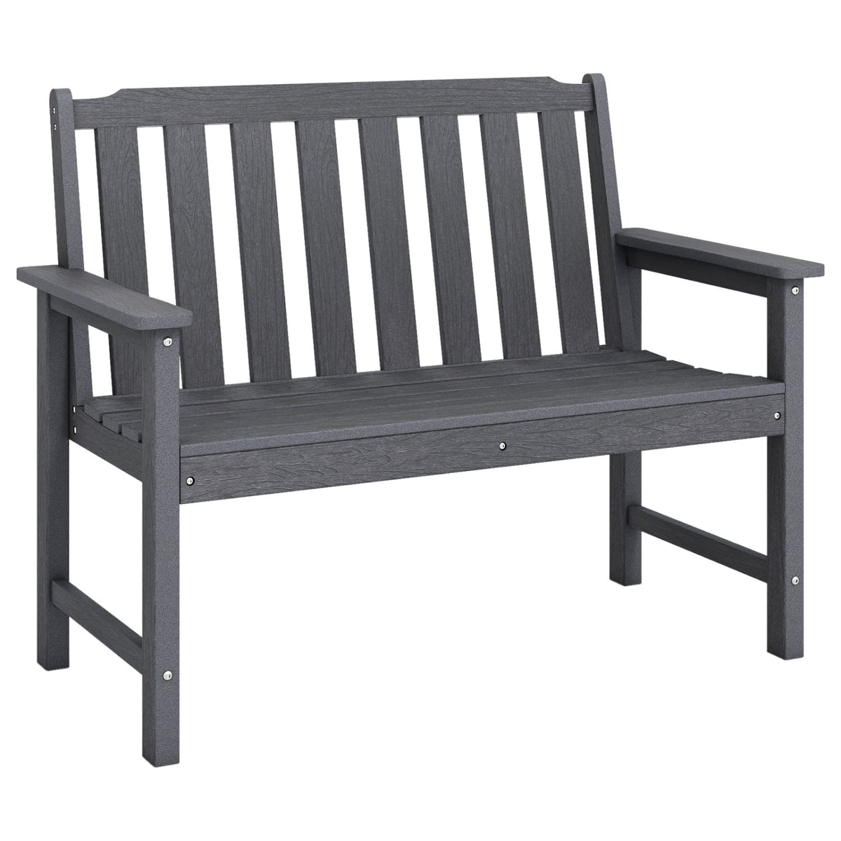2-Person HDPE Outdoor Garden Bench with Backrest, Gray Potting Benches & Tables Gray at Gallery Canada