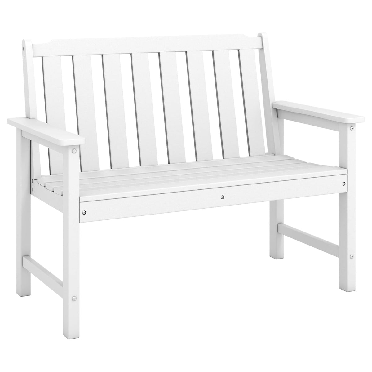 2-Person HDPE Outdoor Garden Bench, White Potting Benches & Tables White at Gallery Canada