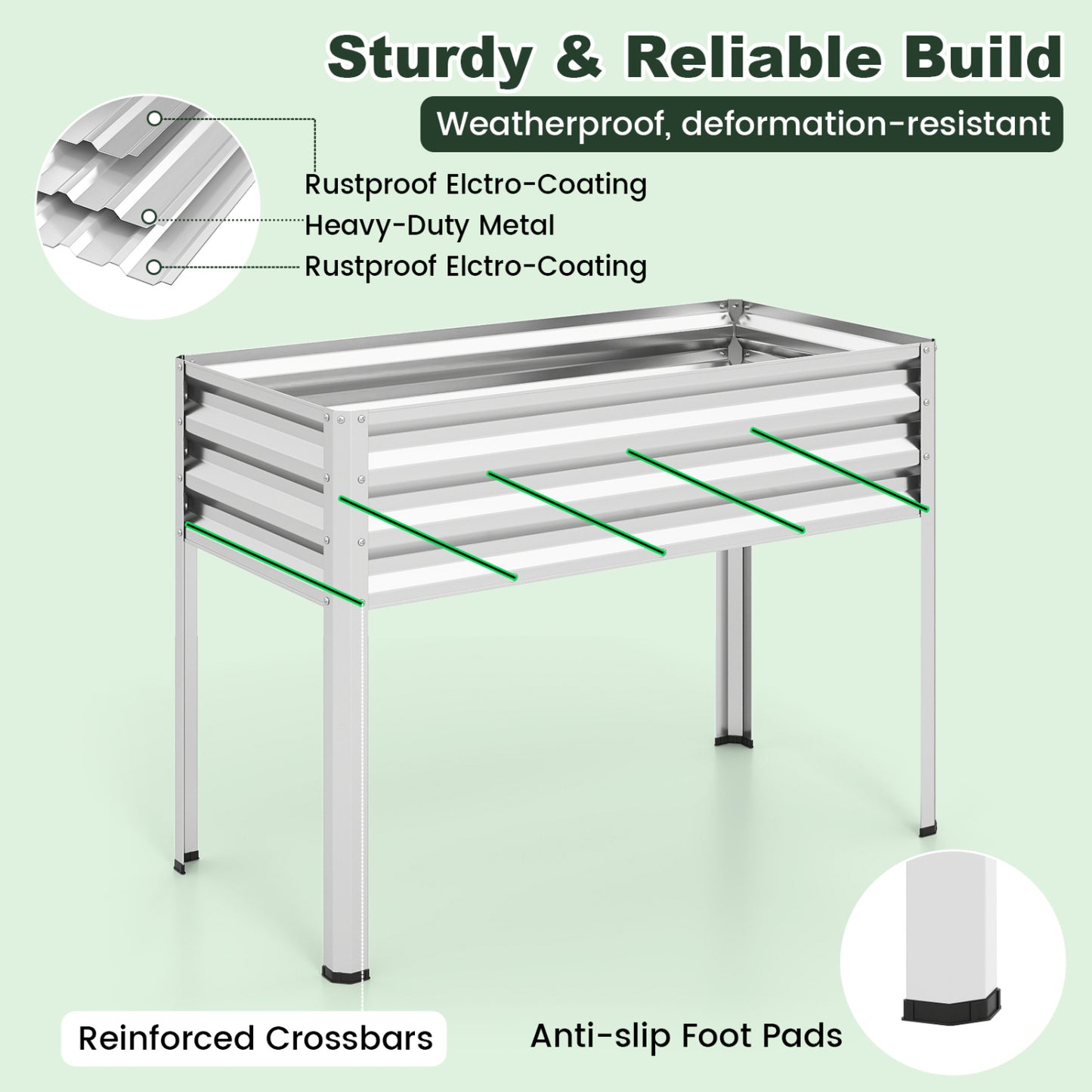 Galvanized Raised Garden Bed, 2 Pieces, With Legs And Greenhouse Cover, Silver Raised Garden Beds at Gallery Canada
