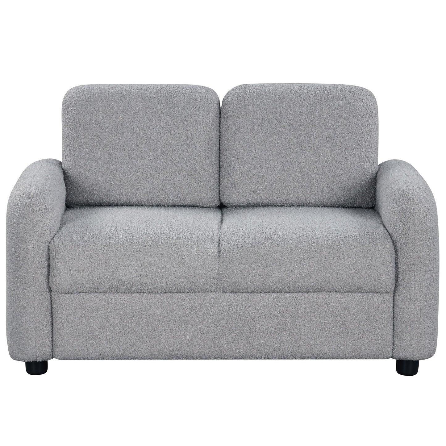 2-Seat Kids Sofa Toddler Sofa Couch with Soft Teddy Fleece Upholstery and Solid Wooden Frame, Gray Kids Chairs & Seating Gray at Gallery Canada