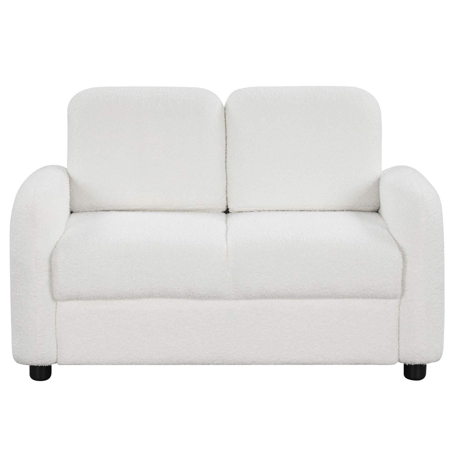 2-Seat Kids Sofa Toddler Sofa Couch with Soft Teddy Fleece Upholstery and Solid Wooden Frame, White Kids Chairs & Seating White at Gallery Canada