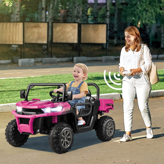 Kids Ride On Dump Truck, 2-Seater, With Dump Bed And Shovel, Pink Powered Ride On Toys Pink at Gallery Canada