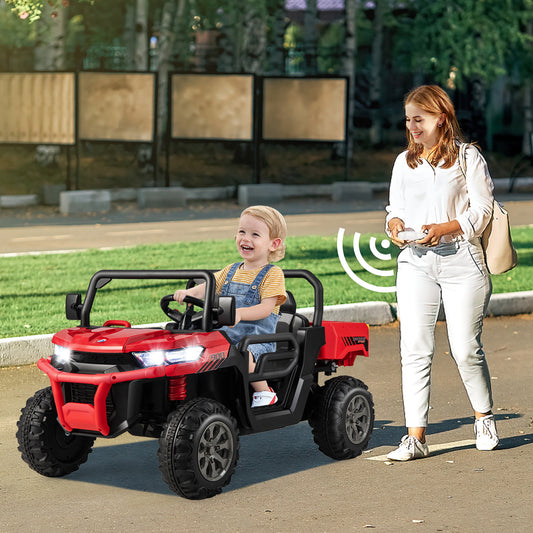 Kids Ride On Dump Truck, 2-Seater With Dump Bed, Red Powered Ride On Toys Red at Gallery Canada