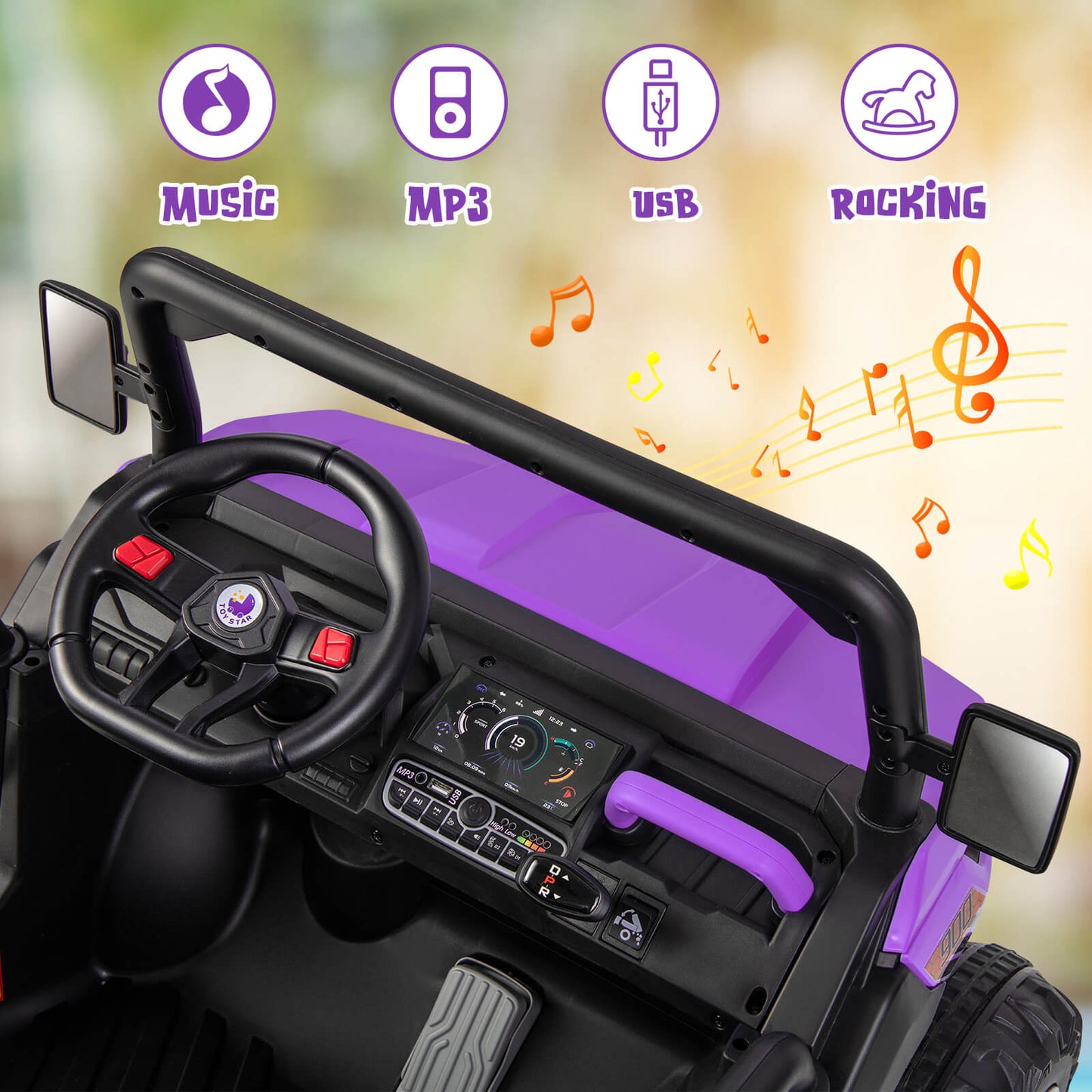 2-Seater Kids Ride On Dump Truck with Dump Bed and Shovel, Purple Powered Ride On Toys at Gallery Canada