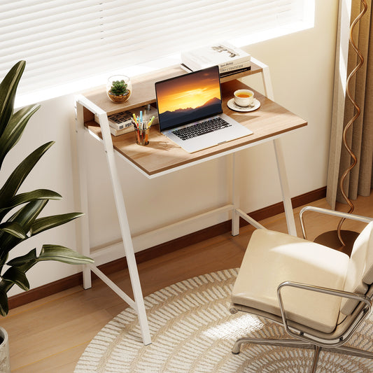 2 Tier Computer Desk PC Laptop Table Study Writing Home Office Workstation New, Natural Writing Desks Natural at Gallery Canada