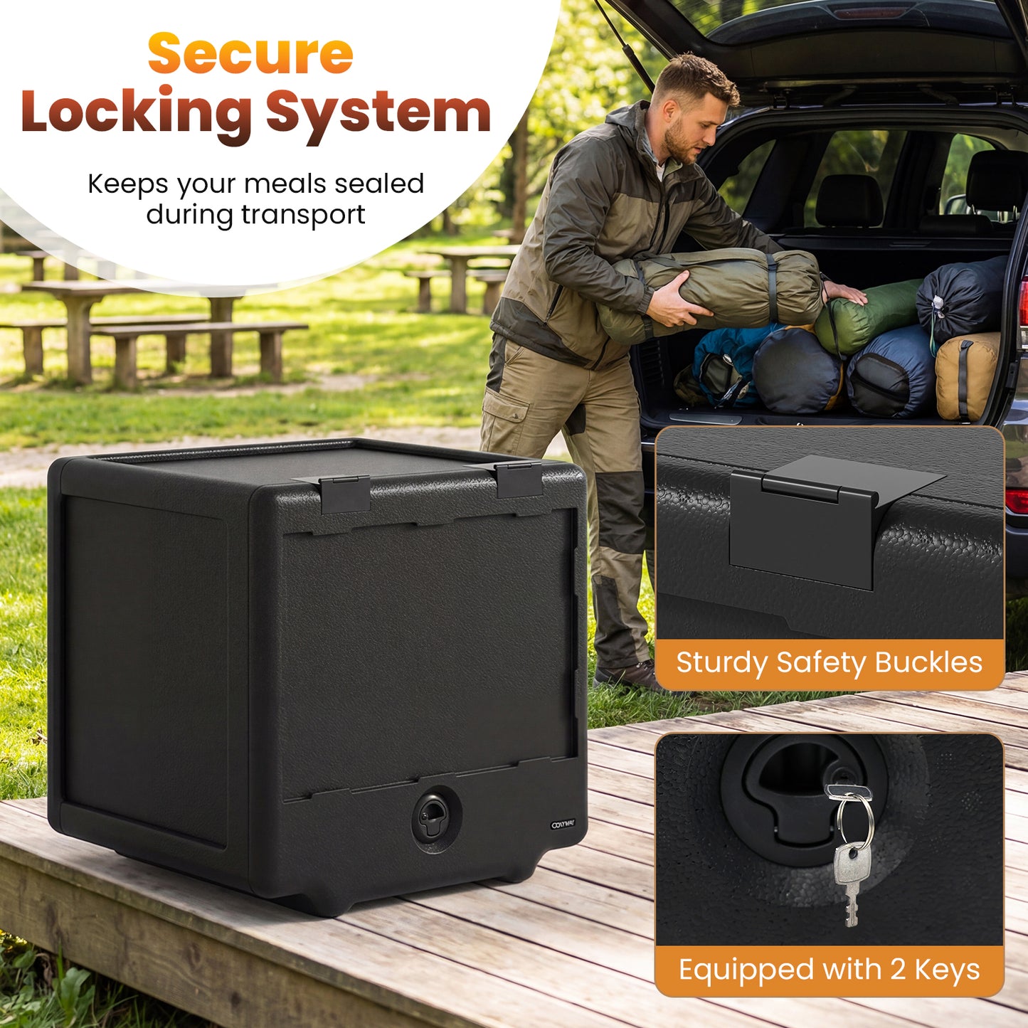 2 Tier Insulated Food Pan Carrier Food Warmer with Removable Tray and Box Food Warmers & Burners at Gallery Canada
