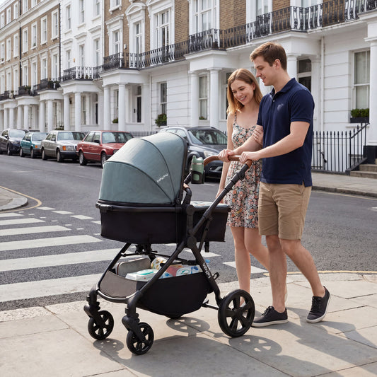 2-In-1 Convertible Baby Stroller, Turquoise Baby Strollers Turquoise at Gallery Canada